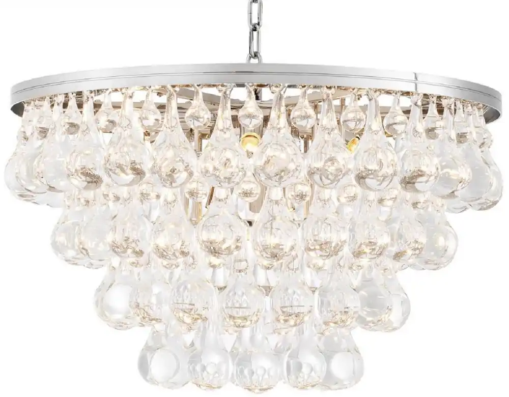 Casa Padrino luxury glass chandelier silver Ø 65 x H. 41 cm - Noble living room chandelier - Luxury Quality Zertifiziert