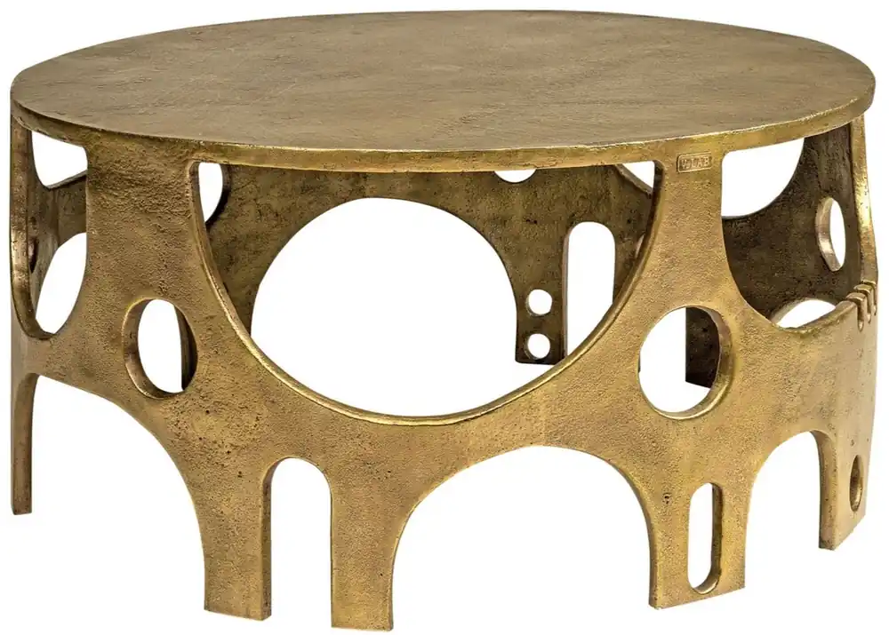 Casa Padrino designer aluminum coffee table bronze Ø 70.5 x H. 34 cm - Round living room table - Living room furniture - Luxury collection Sonderangebot