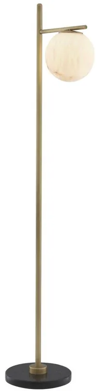 Preiswert Casa Padrino luxury floor lamp antique brass / alabaster / black 45 x 29 x H. 162 cm - Modern living room lamp with round alabaster lampshade and marble base - Luxury Collection