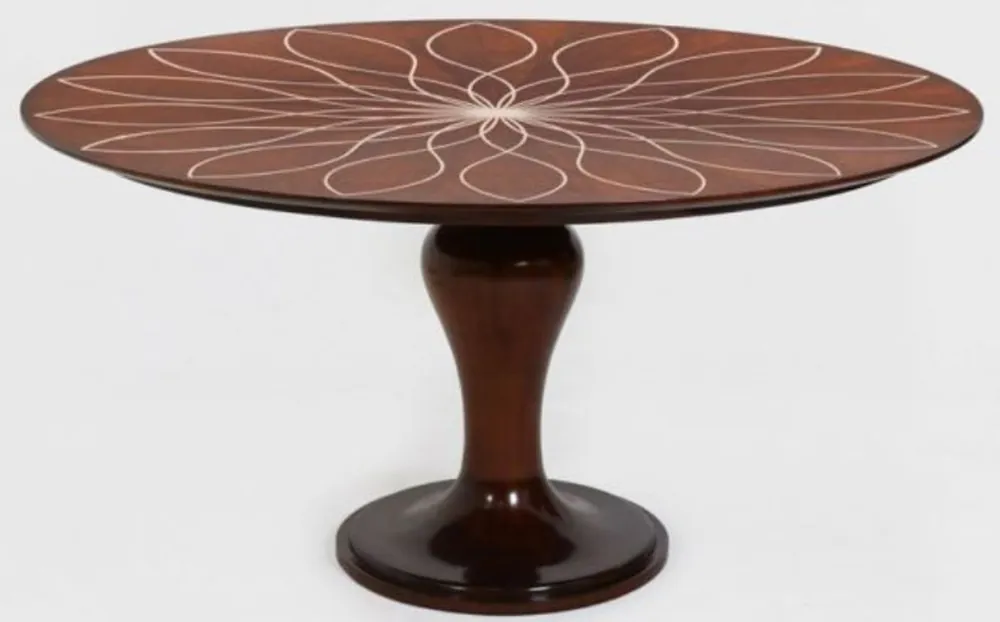 Wochenendangebot Casa Padrino luxury dining table brown / white Ø 150 x H. 78 cm - Round solid wood kitchen table - Dining room table - Luxury dining room furniture