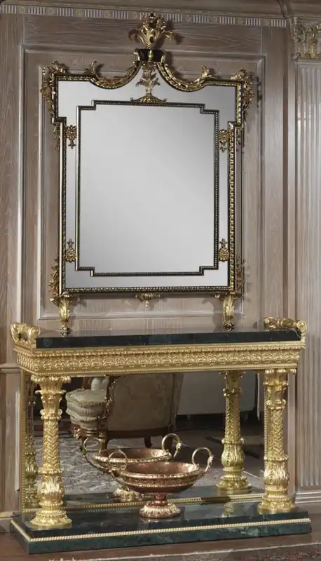 Preis Gesenkt Casa Padrino luxury baroque furniture set console with mirror black / green / gold - Magnificent hand-carved console table with elegant wall mirror - Baroque castle & hotel furniture - Luxury Quality