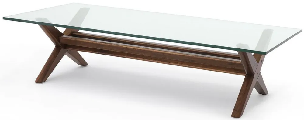 Neuheit Casa Padrino luxury coffee table brown 160 x 80 x H. 40.5 cm - Rectangular solid wood living room table with glass top - Luxury living room furniture