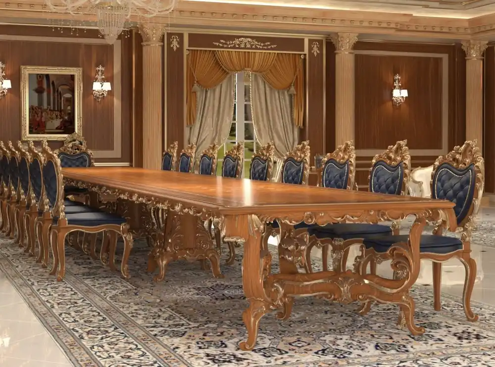 Casa Padrino luxury baroque dining table brown / gold - Different Sizes - Magnificent solid wood dining room table - Hotel Restaurant Castle Furniture - Luxury Quality - Made in Italy Solange Der Vorrat Reicht