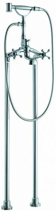 Knallerangebot Casa Padrino Art Nouveau bathtub faucet silver 25.3 x 18 x H. 118.3 cm - Freestanding bathtub fitting with feet and hand shower - Nostalgic bathroom accessories