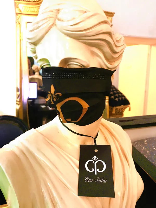 Casa Padrino Bling Bling Mask Black / Gold - CP mask with black rhinestones Angebot