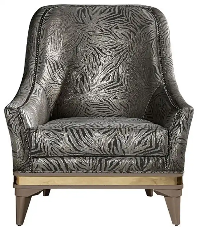 Top-Angebot Casa Padrino luxury Art Deco living room armchair silver / black / beige / gold 80 x 83 x H. 97 cm - Art Deco living room furniture