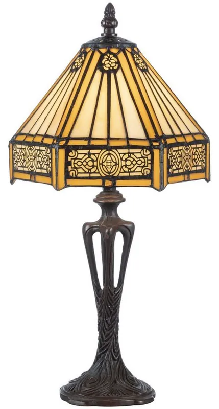 Günstig Casa Padrino Luxury Tiffany Table Lamp Yellow / Black 20 x 20 x H. 40 cm - Elegant Desk Lamp - Deco Accessories