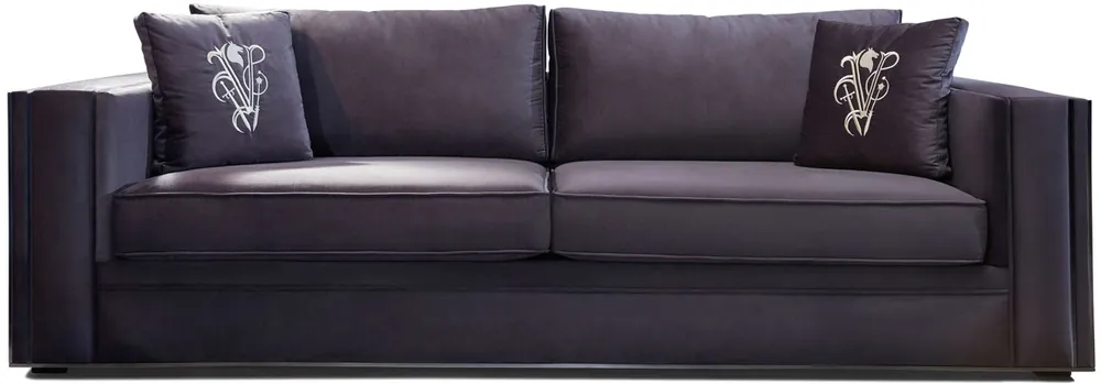 Finale Aktion Casa Padrino luxury sofa purple / silver 240 x 95 x H. 65 cm - Living room sofa with decorative pillows - Luxury living room furniture