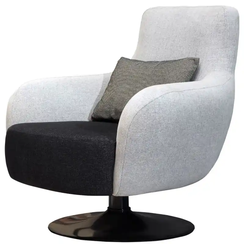 Sichere Zahlung Casa Padrino luxury swivel armchair light gray / black 87 x 84 x H. 88 cm - Living room armchair with decorative pillow - Luxury living room furniture