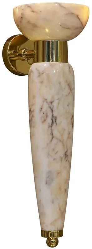 Angebot Casa Padrino luxury LED wall lamp beige / gold Ø 19 x H. 50 cm - Noble wall light with high quality Estremoz marble - Hotel Collection - Luxury Quality - Made in Italy