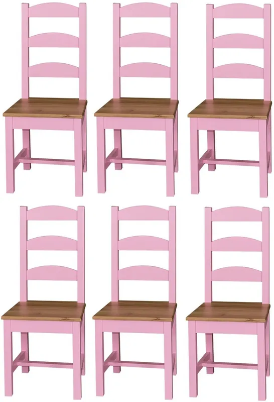 Sonderangebot Casa Padrino country style dining room chair set 48 x 41 x H. 93 cm - Different Colors - Solid wood kitchen chairs set of 6 - Dining room furniture in country style