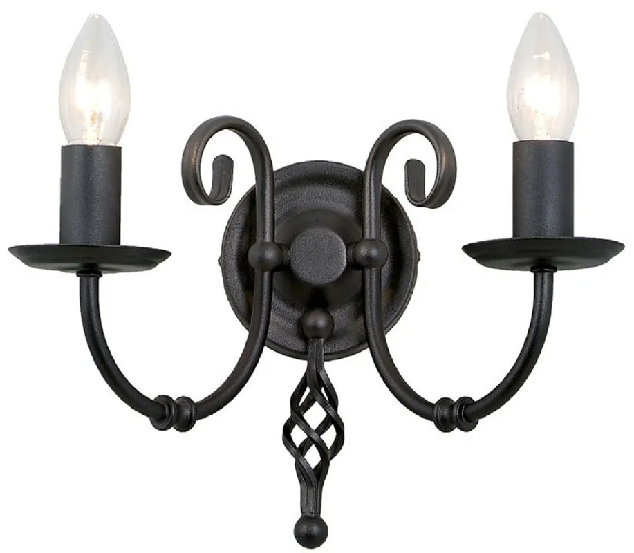 Mega-Angebot Casa Padrino Baroque Double Wall Lamp Black 35 x 22 x H. 27 cm - Elegant Steel Wall Lamp - Wall Lights in Baroque Style