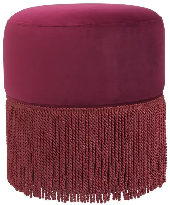 Casa Padrino luxury velvet stool bordeaux red Ø 40 x H. 47 cm - Round stool - Luxury living room furniture Knallerangebot