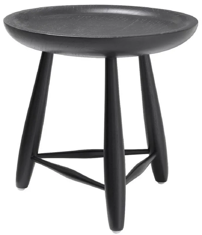 Casa Padrino Luxury Solid Wood Side Table Black Ø 38 x H. 44 cm - Round Mindi Wood Table - Luxury Living Room Furniture Online Kaufen