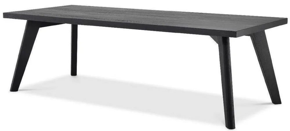 Casa Padrino luxury solid wood dining table black 240 x 100 x H. 76 cm - Rectangular oak wood kitchen table - Luxury solid wood dining room furniture Preisreduziert