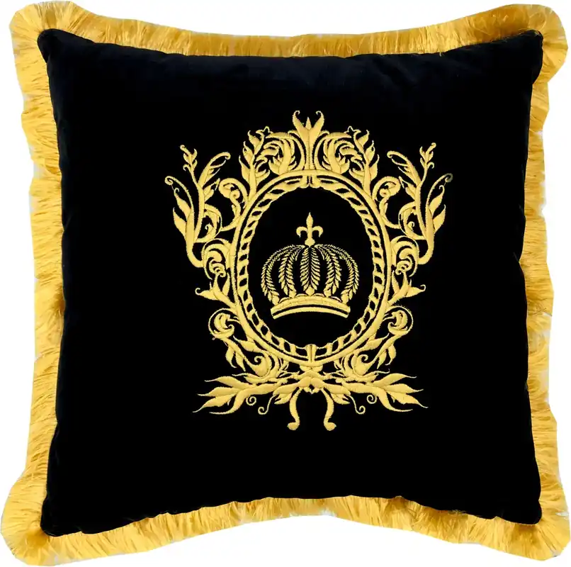 Günstig Harald Glööckler luxury decorative pillow Pompöös by Casa Padrino black / gold - Glööckler pillow