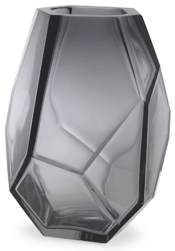 Casa Padrino luxury decorative glass vase gray 18 x 16 x H. 22 cm - Elegant hand blown flower vase - Luxury Decoration Accessories Kracherpreis