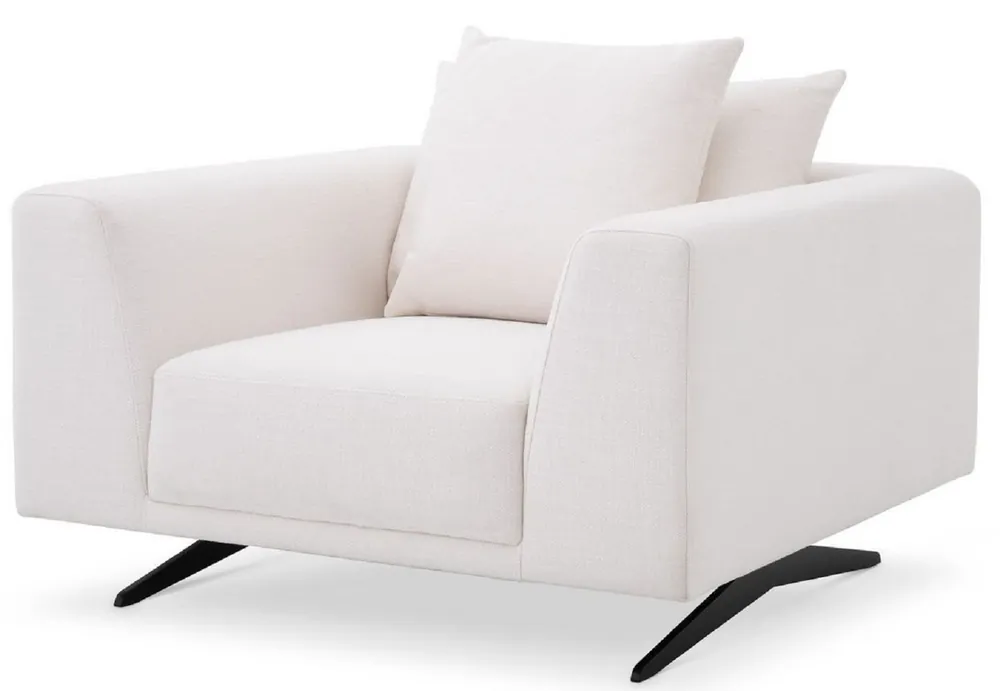 Casa Padrino luxury living room armchair with pillows white / bronze 110 x 108 x H. 64 cm - Living room furniture - Luxury Furniture Bestpreis