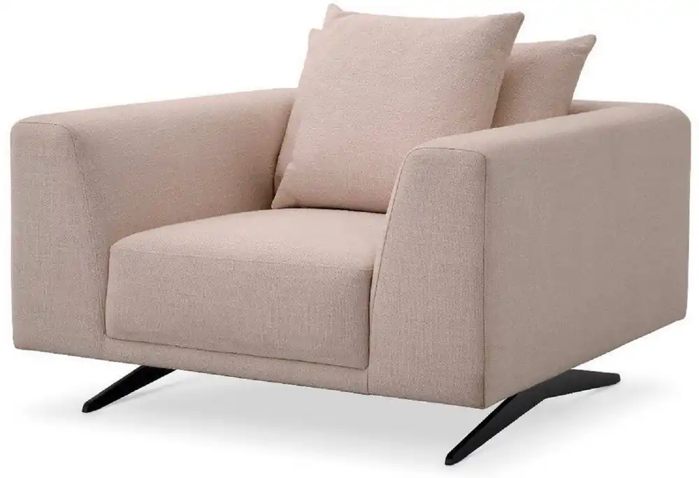 Casa Padrino luxury living room armchair with pillows sand / bronze 110 x 108 x H. 64 cm - Living room furniture - Luxury Furniture Direkt Vom Hersteller