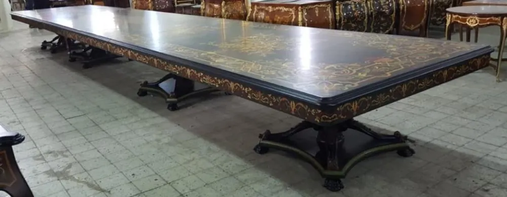 Casa Padrino baroque dining table dark brown - Different Sizes - Huge magnificent solid wood dining room table - Hotel Restaurant Castle Furniture - Baroque Dining Room Furniture Sale