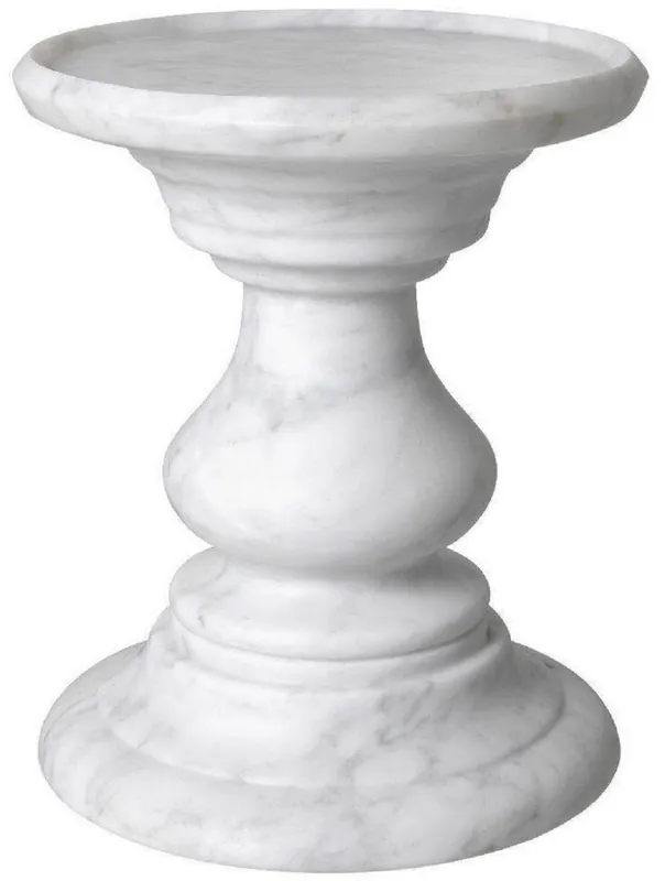 Neu Casa Padrino luxury side table white Ø 33 x H. 39.5 cm - Round side table made of high quality Carrara marble - Luxury marble furniture