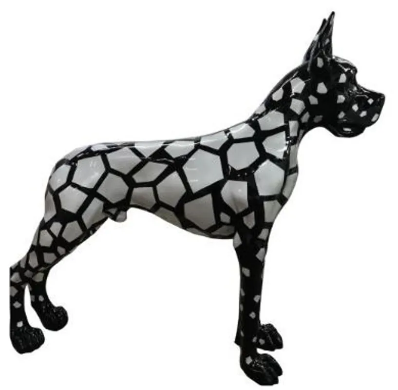 Billig Casa Padrino designer decorative figure dog German Mastiff black / silver 125 x H. 110 cm - Life-sized decorative sculpture - Weatherproof animal figure