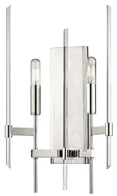 Abverkauf Casa Padrino luxury wall lamp silver 27.9 x 12.1 x H. 46.9 cm - Elegant wall light with brass arms and glass rods - Luxury Collection