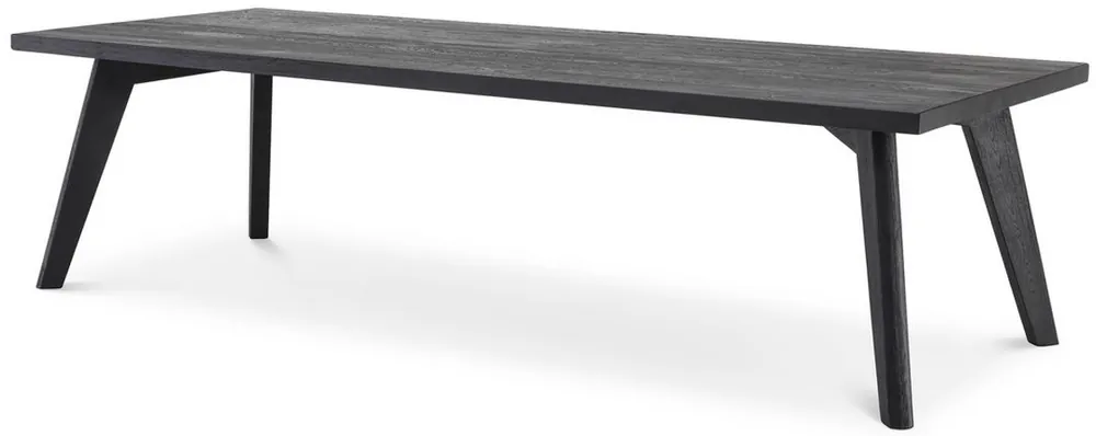 Casa Padrino luxury solid wood dining table black 280 x 110.5 x H. 76 cm - Rectangular oak wood kitchen table - Solid wood dining room furniture - Luxury Quality Markenprodukt