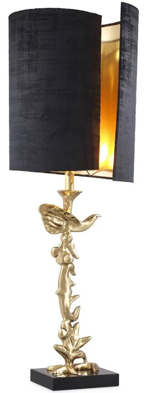 Casa Padrino luxury table lamp brass / black Ø 31 x H. 92 cm - Modern desk lamp with granite base - Luxury Collection Begrenztes Angebot