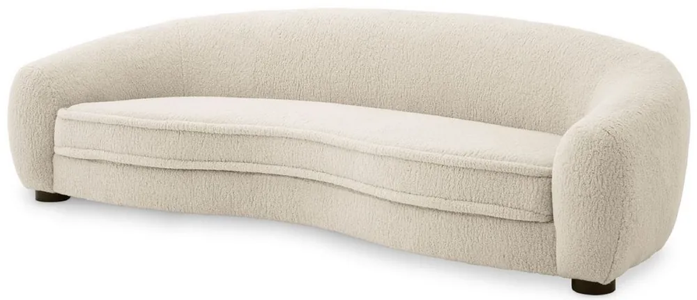 Casa Padrino luxury living room sofa cream / black 235 x 100 x H. 70 cm - Living room sofa with curved backrest - Luxury Furniture Sale