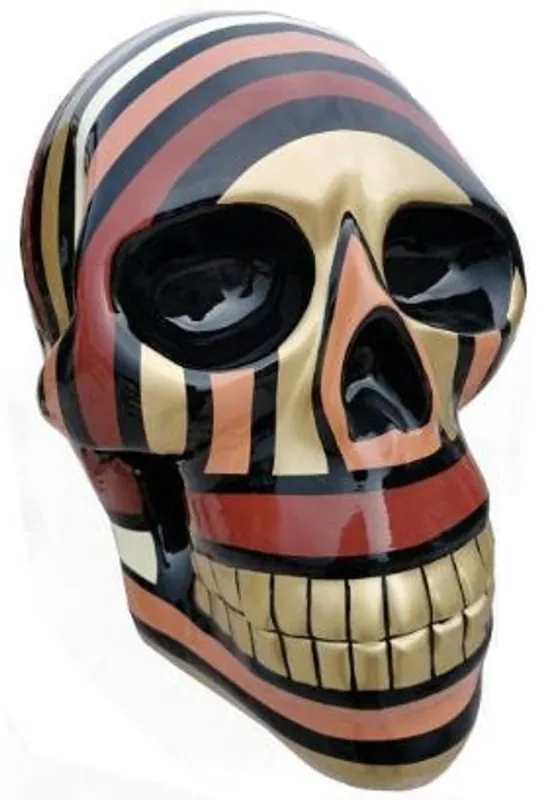 Casa Padrino designer decorative figure skull black / brown / gold 44 x 58 x H. 66 cm - Weatherproof decorative sculpture - Living room decoration - Garden decoration - Designer sculpture Kracherpreis
