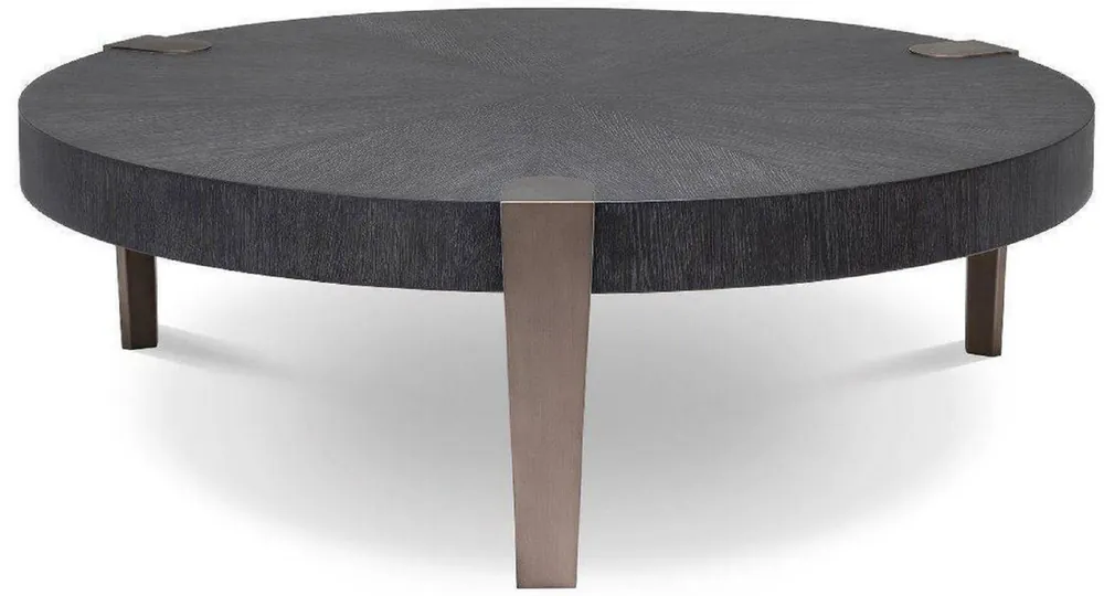 Casa Padrino luxury coffee table anthracite gray / bronze Ø 121 x H. 38.5 cm - Round living room table - Living room furniture - Luxury Quality Finale Aktion
