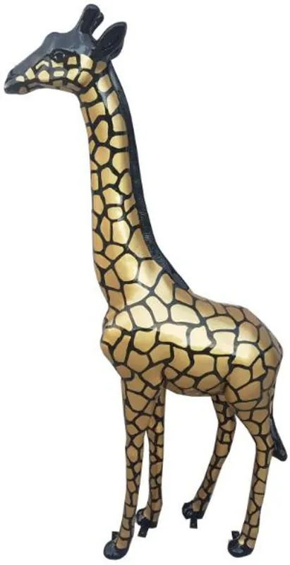 Casa Padrino designer decoration figure giraffe black / gold H. 205 cm - Huge decoration figure - Animal figure - Garden decoration sculpture - Garden Figure Neuheit