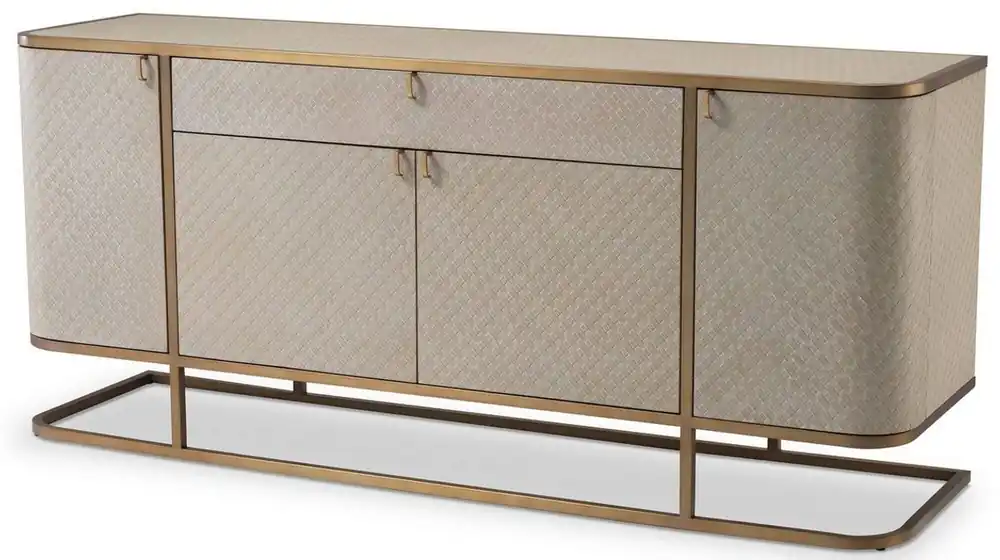 Casa Padrino luxury chest of drawers with 4 doors and drawer beige / brass colors 170 x 46 x H. 75 cm - Sideboard - Cabinet - Luxury furniture - Luxury Quality Wochenendangebot