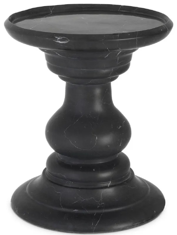 Casa Padrino luxury side table black Ø 33 x H. 39.5 cm - Round side table made of high quality marble - Luxury marble furniture Top-Seller