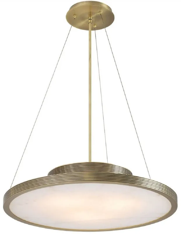 Casa Padrino luxury chandelier brass / alabaster Ø 70 x H. 15 cm - Modern round metal chandelier with alabaster lampshade - Luxury Quality Billig