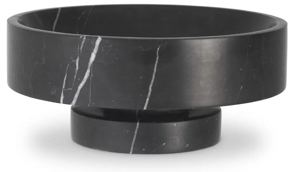 Casa Padrino luxury bowl black Ø 33 x H. 13 cm - Round decorative bowl made of high quality marble - Luxury decorative accessories Schneller Versand