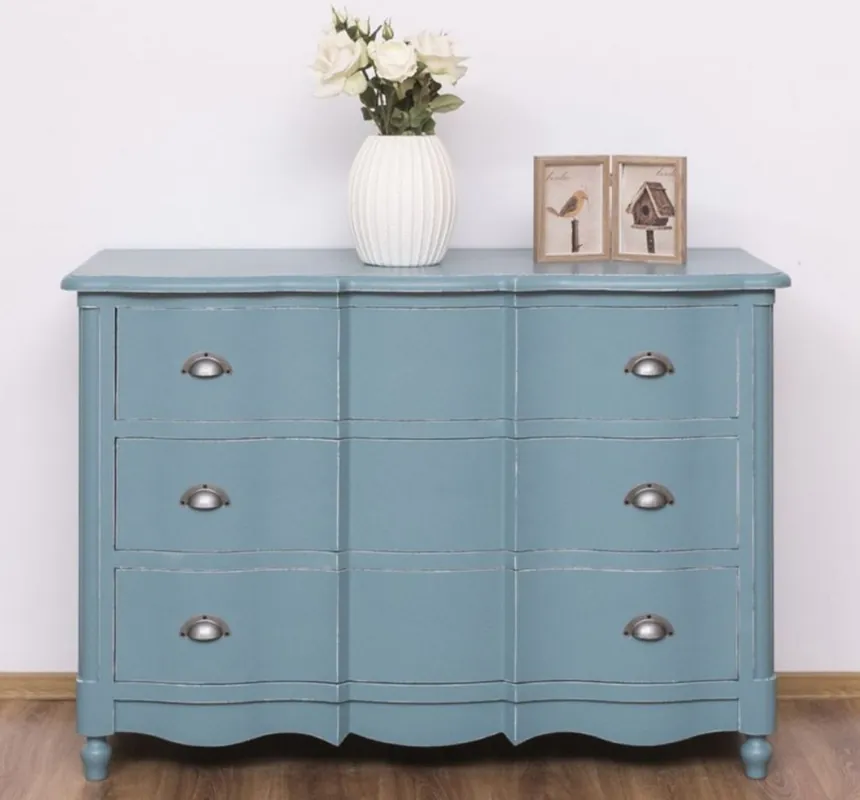 Begrenztes Angebot Casa Padrino country style chest of drawers antique light blue 130 x 57 x H. 90 cm - Solid wood cabinet with 3 drawers - Country style furniture