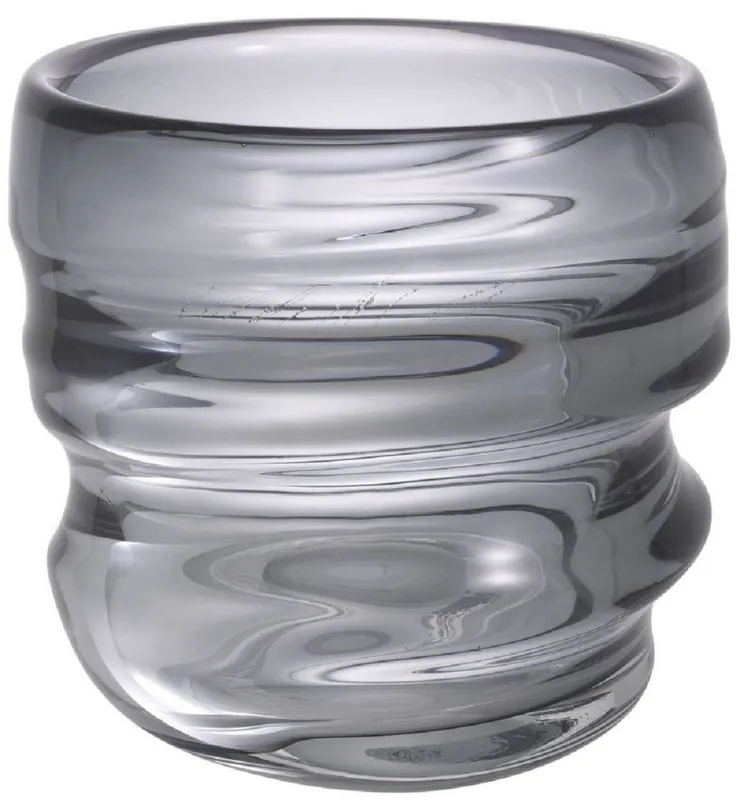 Casa Padrino luxury decorative glass vase gray Ø 22 x H. 24 cm - Elegant hand blown flower vase - Luxury Decoration Accessories Online Kaufen
