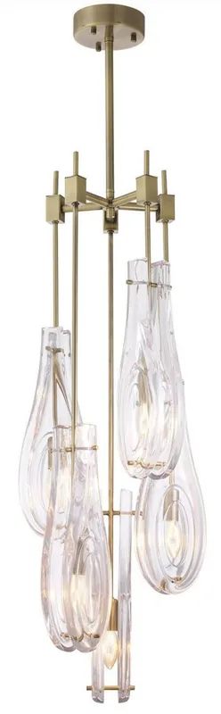 Sichere Zahlung Casa Padrino luxury chandelier brass Ø 37 x H. 95.5 cm - Modern metal chandelier with glass lampshades - Luxury Quality