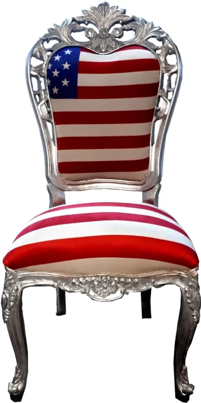Casa Padrino luxury baroque dining chair USA / silver - designer baroque chair - luxury quality Solange Der Vorrat Reicht
