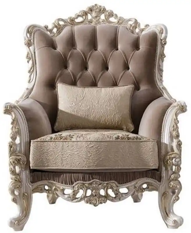 Sonderangebot Casa Padrino luxury baroque living room armchair with decorative pillow brown / beige / white / gold 97 x 90 x H. 120 cm - Noble baroque living room furniture