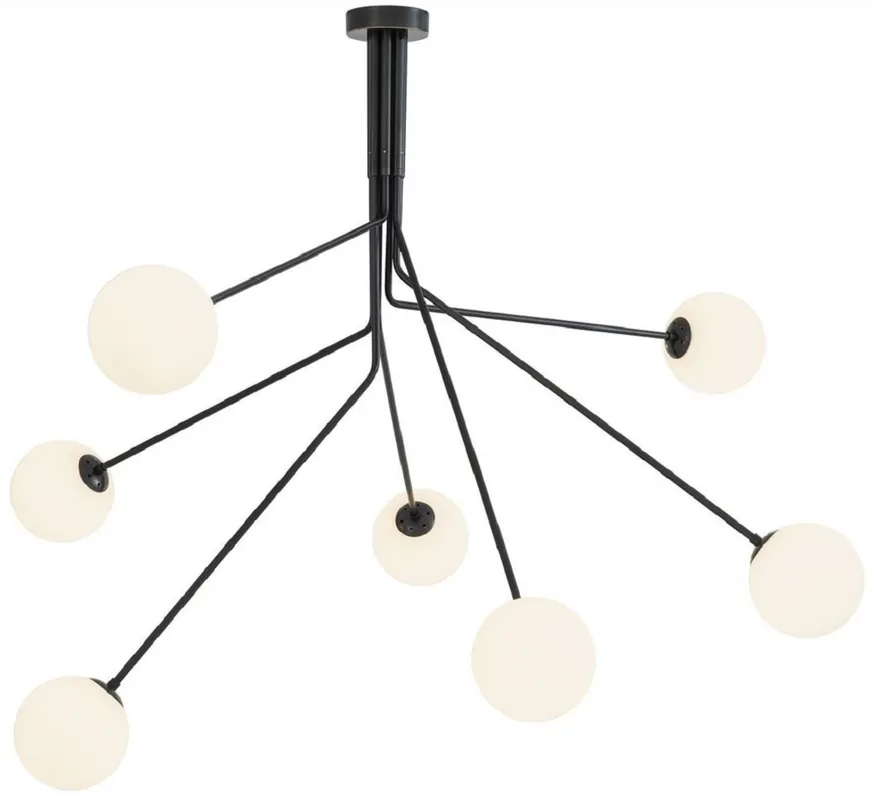Casa Padrino luxury halogen chandelier bronze / white 192 x 192 x H. 85 cm - Modern dimmable chandelier with round glass lampshades - Luxury Collection Must-Have