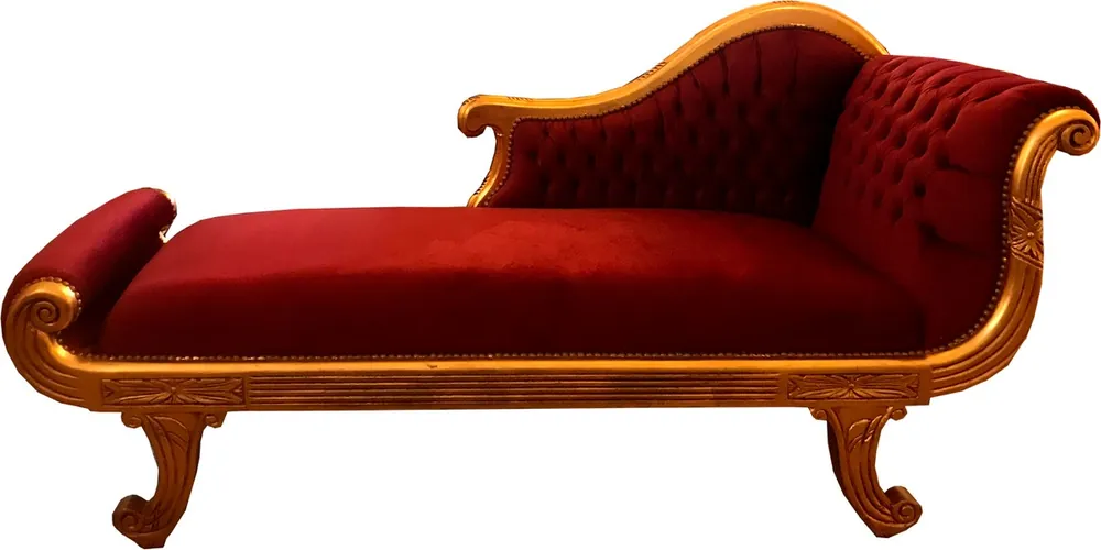 Jetzt Bestellen Casa Padrino baroque chaise longue model XXL Bordeaux red / gold antique style - chaise longue living room furniture