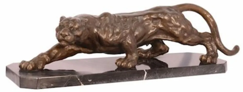 Casa Padrino luxury bronze figure panther bronze / black 64.9 x 19.8 x H. 19.6 cm - Elegant bronze sculpture with marble base - Decorative Accessories Günstig