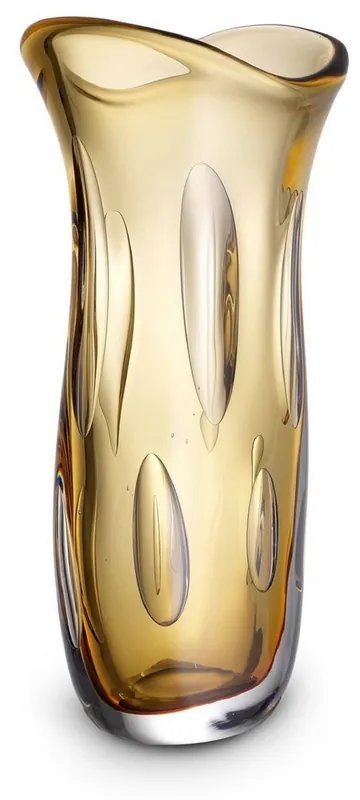 Casa Padrino luxury decorative glass vase orange 19 x 14 x H. 39 cm - Elegant flower vase made of hand blown glass - Decorative Accessories Sichere Zahlung