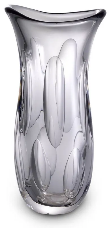 Ausverkauf Casa Padrino luxury decorative glass vase gray 19 x 14 x H. 39 cm - Elegant flower vase made of hand blown glass - Decorative Accessories