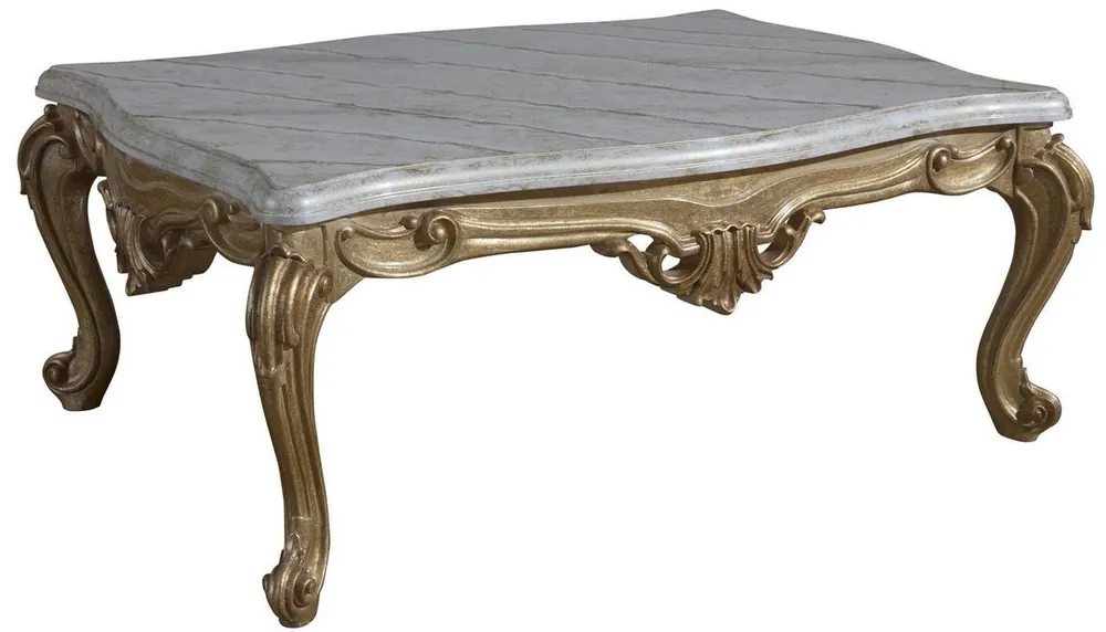 Sonderangebot Casa Padrino luxury baroque coffee table gray / gold 120 x 87 x H. 48 cm - Solid wood living room table in baroque style - Baroque Furniture - Noble & Magnificent
