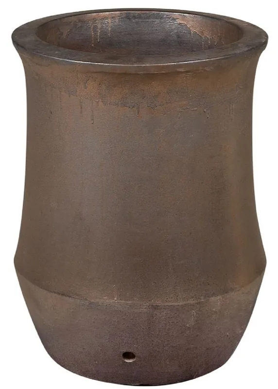 Top-Angebot Casa Padrino Art Nouveau Flower Pot Bronze Ø 46 x H. 60 cm - Handmade Round Terracotta Plant Pot - Garden & Terrace Decoration Accessories