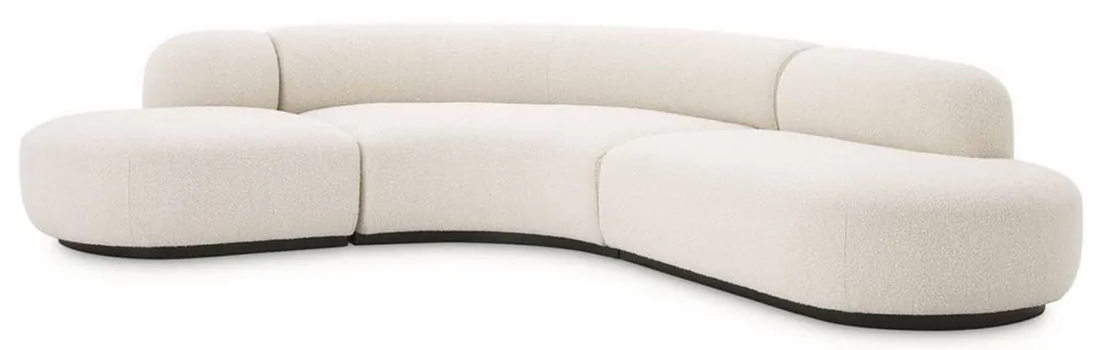 Preisknaller Casa Padrino Luxury Sofa Cream / Black 290 x 250 x H. 70 cm - Curved Living Room Sofa - Living Room Furniture - Luxury Collection